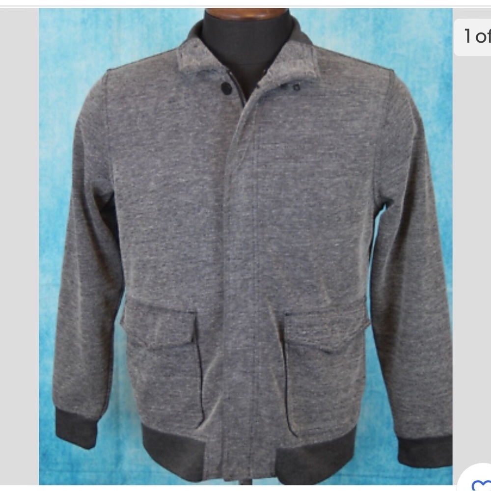 Kane & Unke Mens Knit Bomber Style Stretch Jacket Full Zip Black Size La…